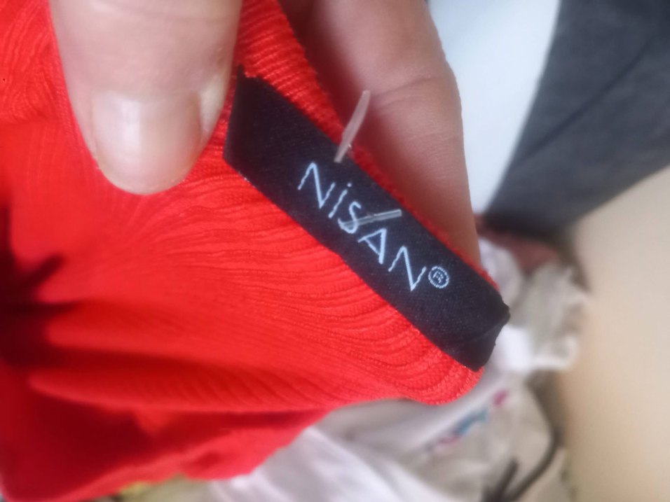 Uzun Kırmızı V Yaka Triko Elbise - Görsel 5