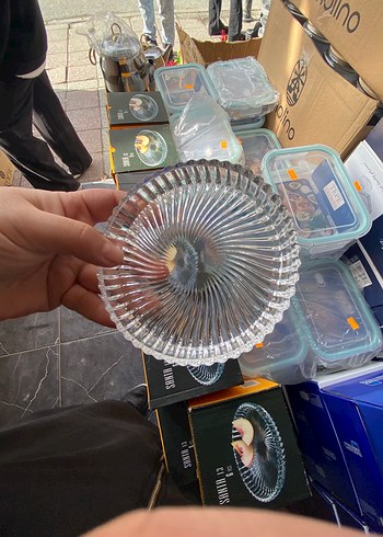 Soyut Desenli Beyaz Cam Tabak 6 lı fıyatıdır - Görsel 2