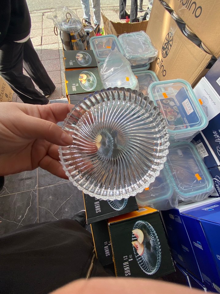 Soyut Desenli Beyaz Cam Tabak 6 lı fıyatıdır - Görsel 2