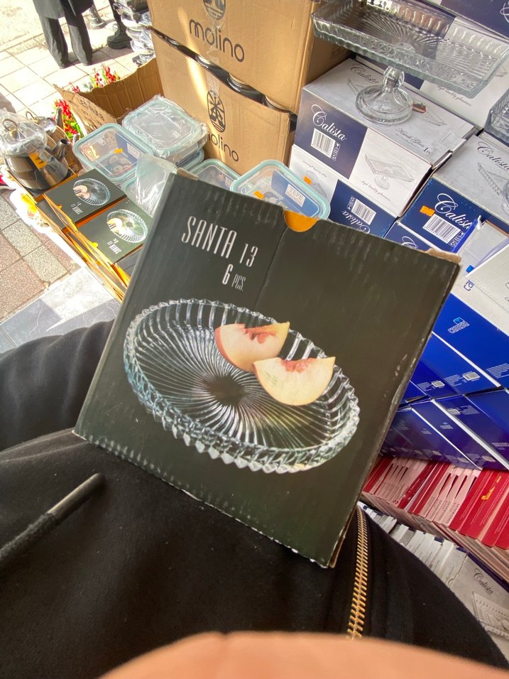 Soyut Desenli Beyaz Cam Tabak 6 lı fıyatıdır - Görsel 4