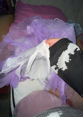 Çocuklar için Mor Baskılı Fırfırlı Elbise 5/7 yaş arasına çok - Görsel 7