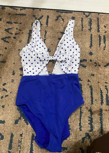 Mavi Puantiyeli Kadın Mayo - Görsel 7