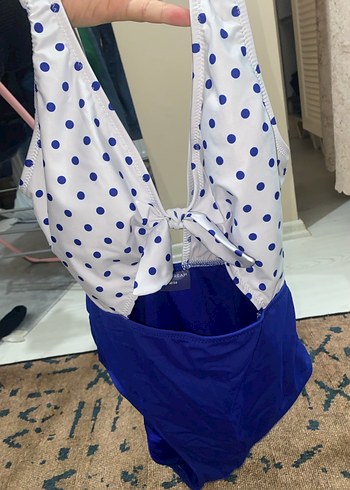 Mavi Puantiyeli Kadın Mayo - Görsel 4