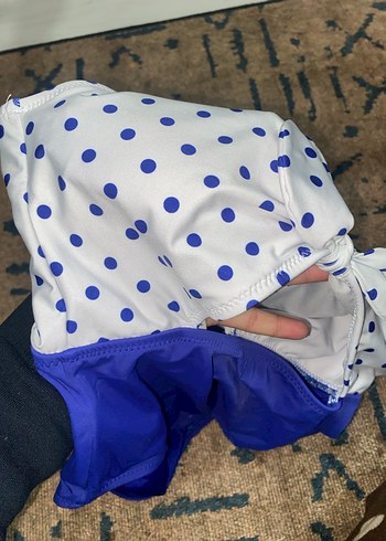 Mavi Puantiyeli Kadın Mayo - Görsel 6