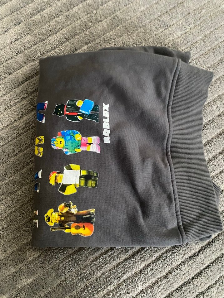 Roblox Baskılı Gri Erkek kız farketmez Sweatshirt - Görsel 5