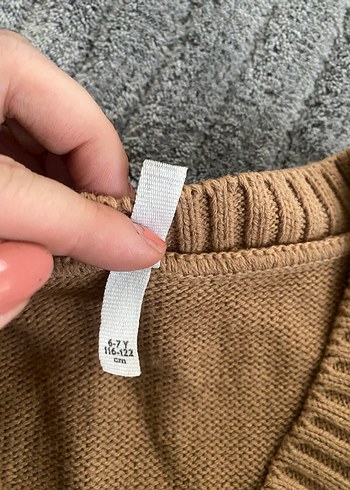 Bej V Yakalı Örgü Kadın Süveter - Görsel 5