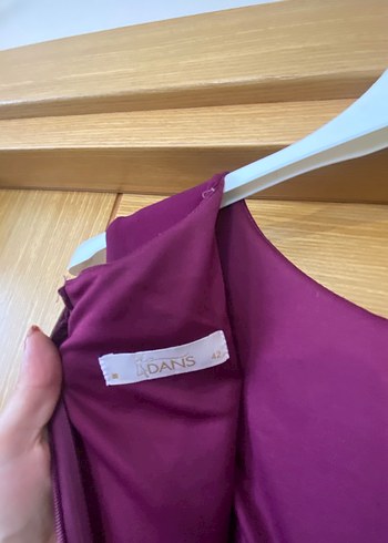 Mor Midi Boy Kolsuz Kadın Abiye Elbise - Görsel 7