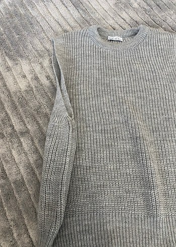 Gri Örgü Kadın Süveter - Görsel 3