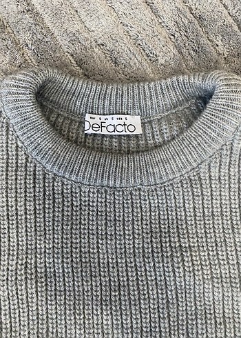 Gri Örgü Kadın Süveter - Görsel 2