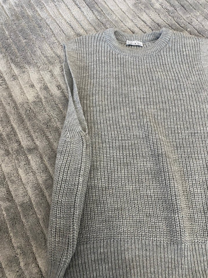 Gri Örgü Kadın Süveter - Görsel 3