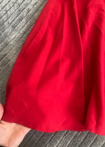 Kırmızı V Yakalı Mini Elbise - Görsel 8