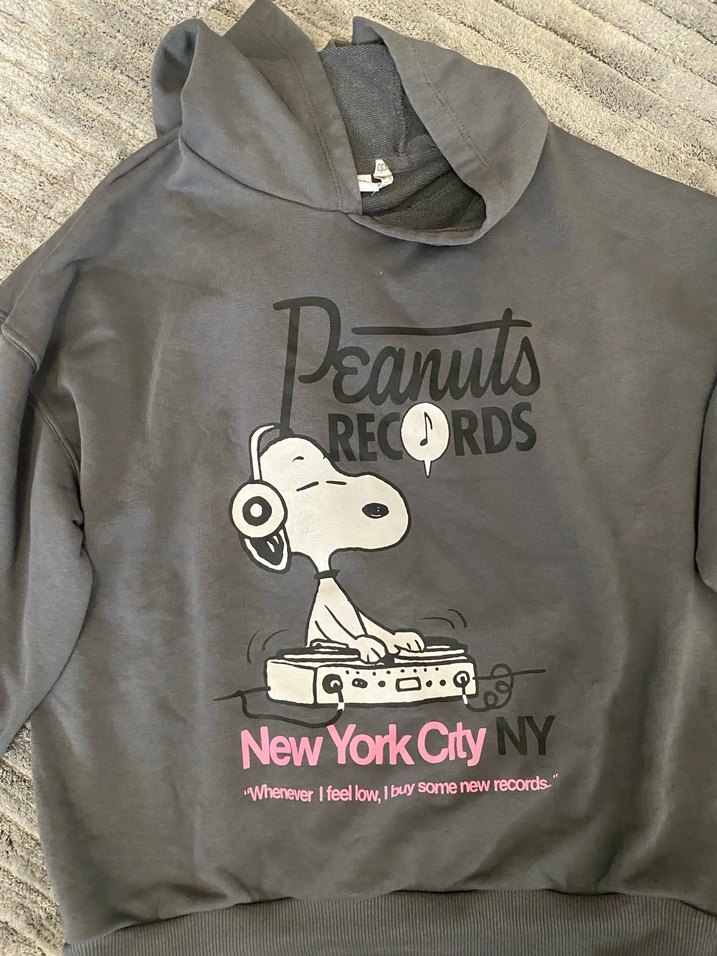 Gri Kapüşonlu Uzun Kollu Kız  Sweatshirt - Görsel 2