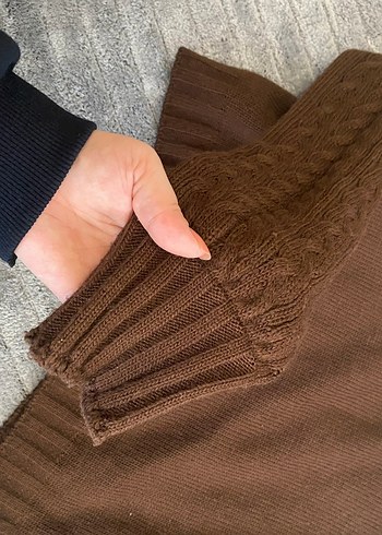 Kahverengi Örgü Kadın Kazak - Görsel 6