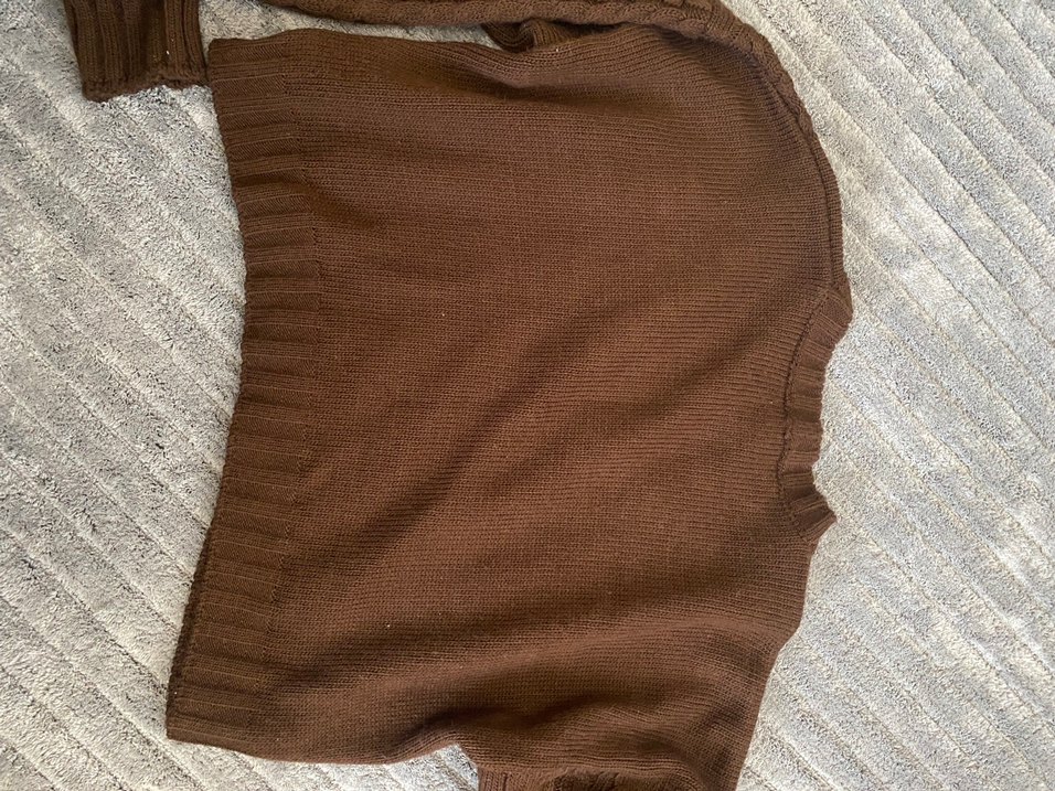 Kahverengi Örgü Kadın Kazak - Görsel 5