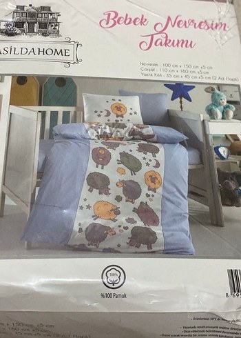 Bebek Nevresim Takımı Pamuklu Camel Renkli - Görsel 2