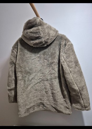 Kahverengi Kapüşonlu Kadın Suni Kürk Mont - Görsel 6