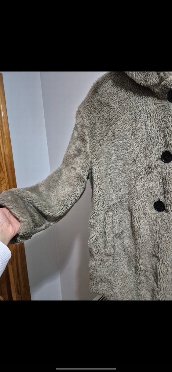 Kahverengi Kapüşonlu Kadın Suni Kürk Mont - Görsel 5