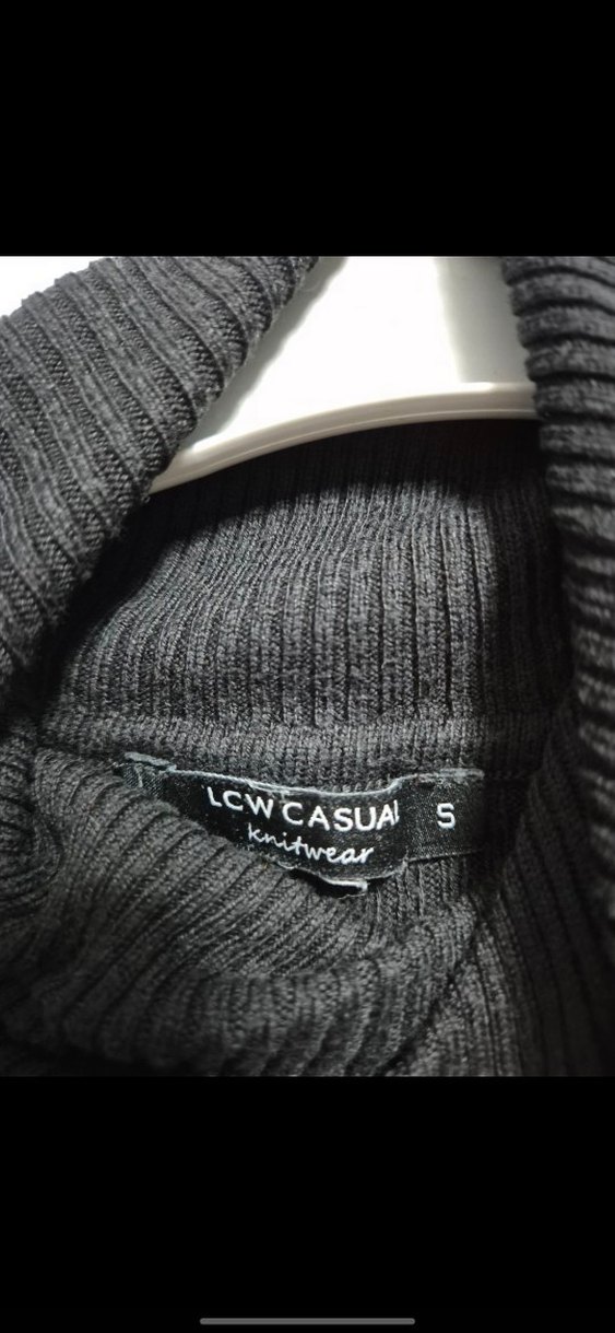 Siyah Yüksek Yaka (boğazlı) Uzun Kollu Kadın Triko Elbise - Görsel 4