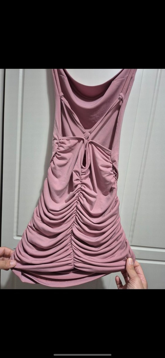 Pudra Drapeli Mini Elbise - Görsel 5