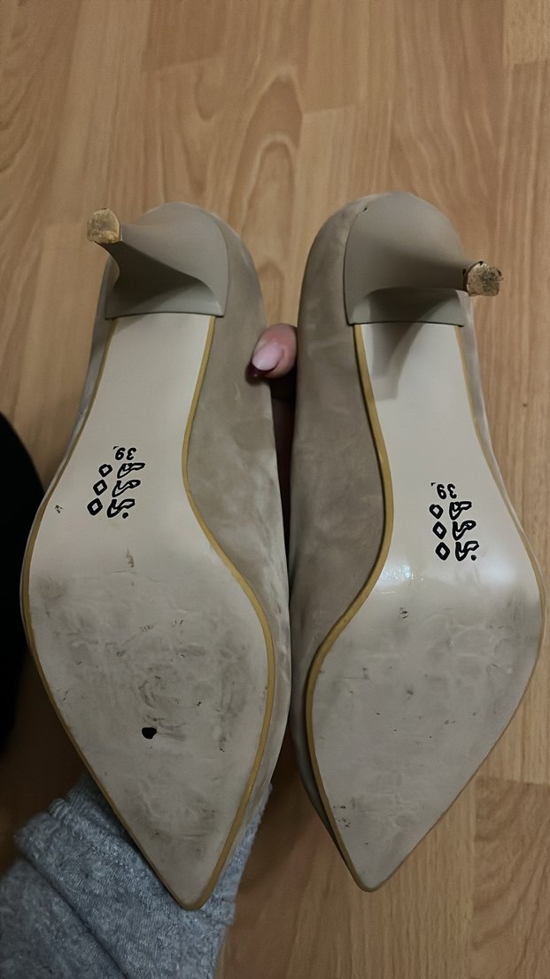 Bej Stiletto Topuklu Kadın Ayakkabı - Görsel 3