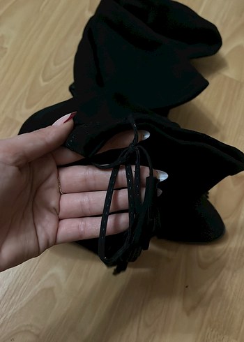 Siyah süet çorap çizme - Görsel 5