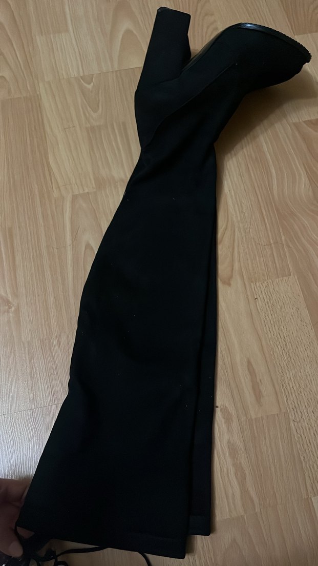 Siyah süet çorap çizme - Görsel 2