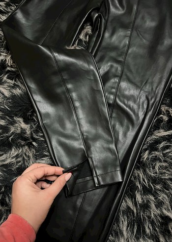 Kadın Siyah Deri Pantolon - Görsel 5