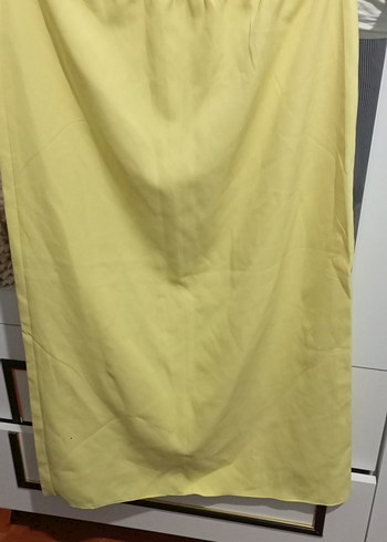 Sarı Midi Drapeli Kadın Etek - Görsel 2