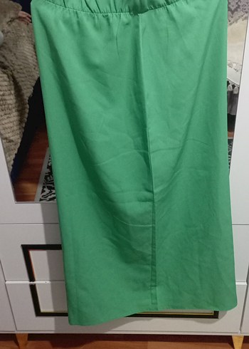 Yeşil Midi Kadın Kumaş Pantolon - Görsel 2