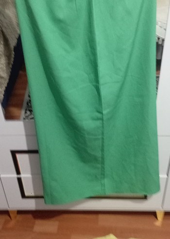 Yeşil Midi Kadın Kumaş Pantolon - Görsel 3