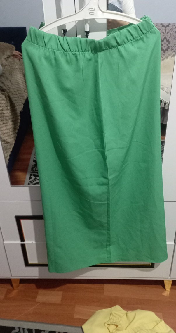 Yeşil Midi Kadın Kumaş Pantolon - Görsel 2