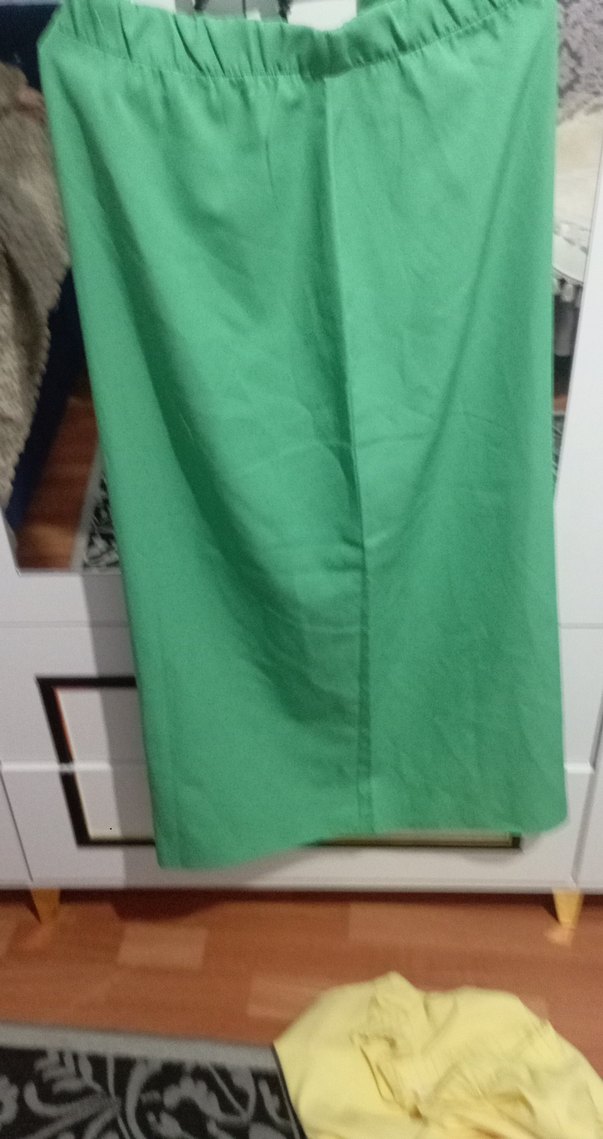 Yeşil Midi Kadın Kumaş Pantolon - Görsel 3