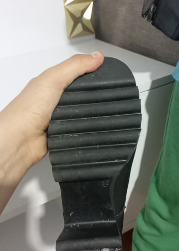 Siyah Deri Platform Topuklu Gotik Bot - Görsel 4