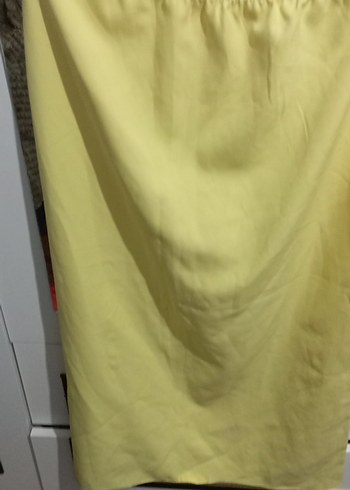 Sarı Midi Drapeli Kadın Etek - Görsel 2