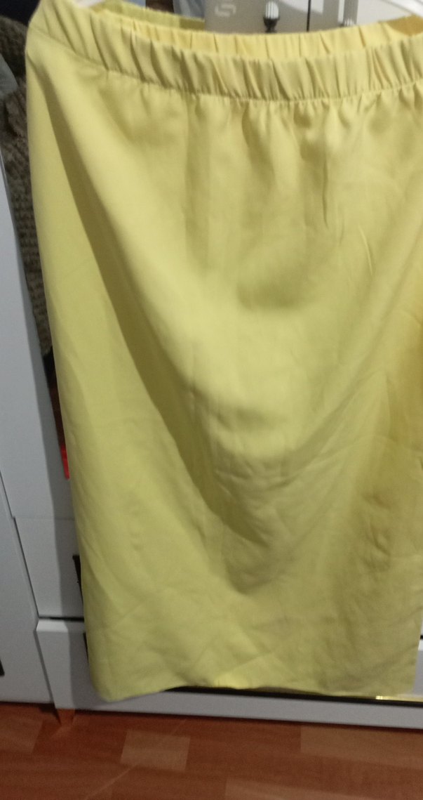 Sarı Midi Drapeli Kadın Etek - Görsel 2