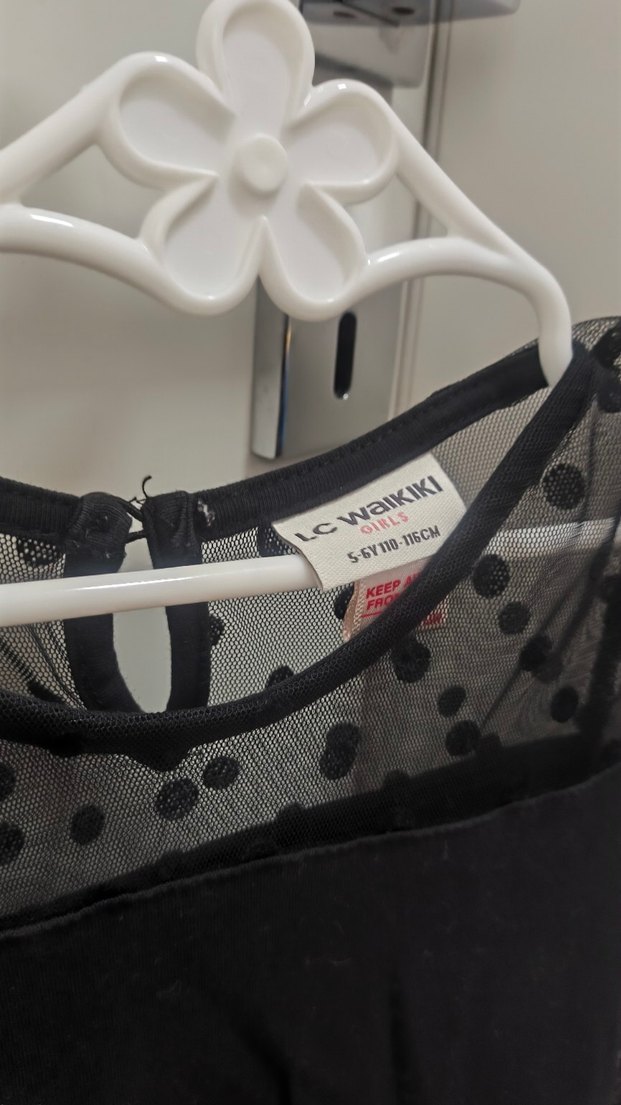 Puantiyeli Koyu Pembe Kız Elbisesi - Görsel 4