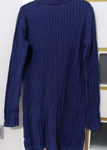 Kadın Lacivert Triko Uzun Hırka - Görsel 2