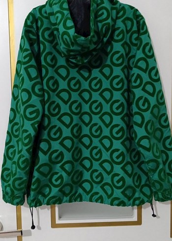 Yeşil Baskılı Fermuarlı Erkek Yağmurluk - Görsel 2