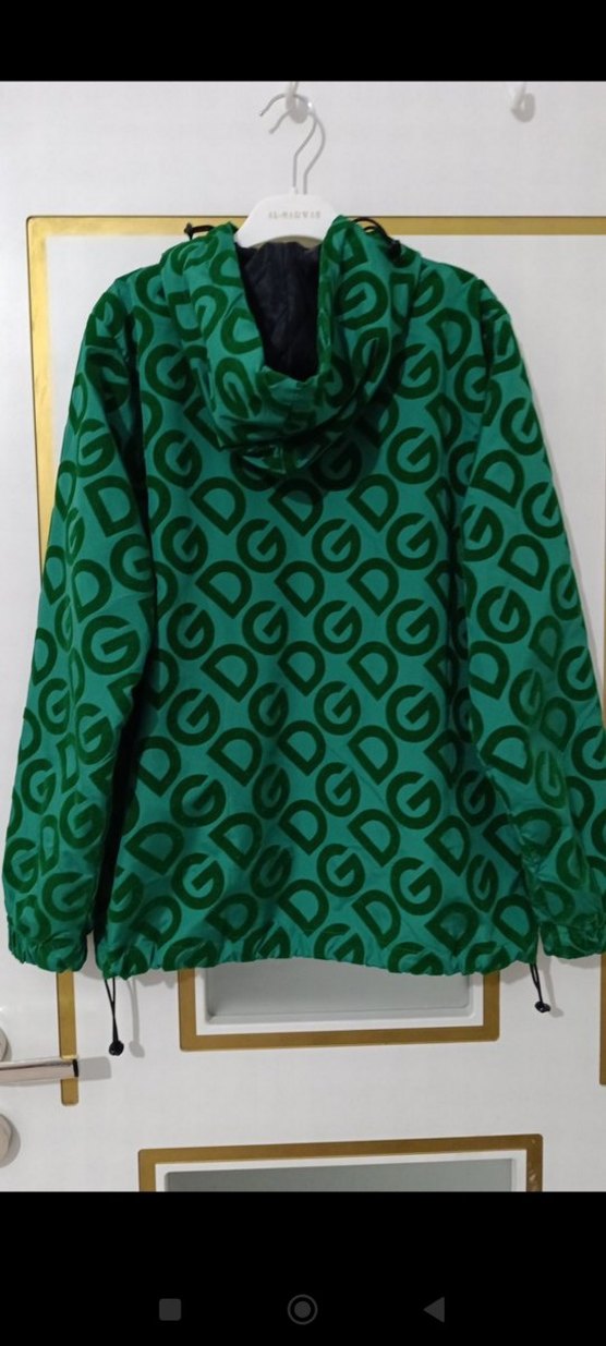 Yeşil Baskılı Fermuarlı Erkek Yağmurluk - Görsel 2