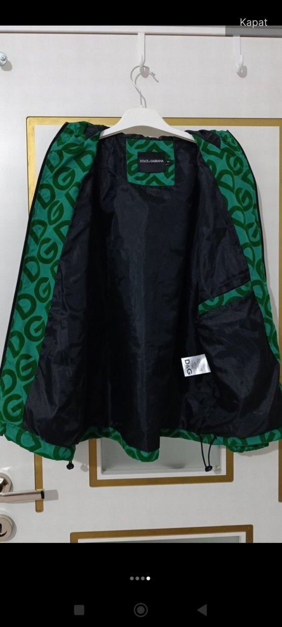 Yeşil Baskılı Fermuarlı Erkek Yağmurluk - Görsel 4