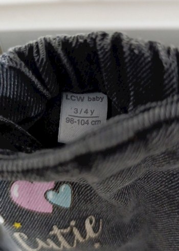 Kız Çocuk Baskılı Gri Kot Etek - Görsel 4