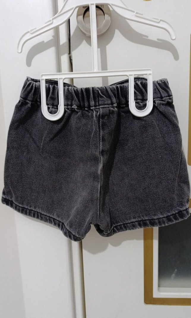 Kız Çocuk Baskılı Gri Kot Etek - Görsel 3