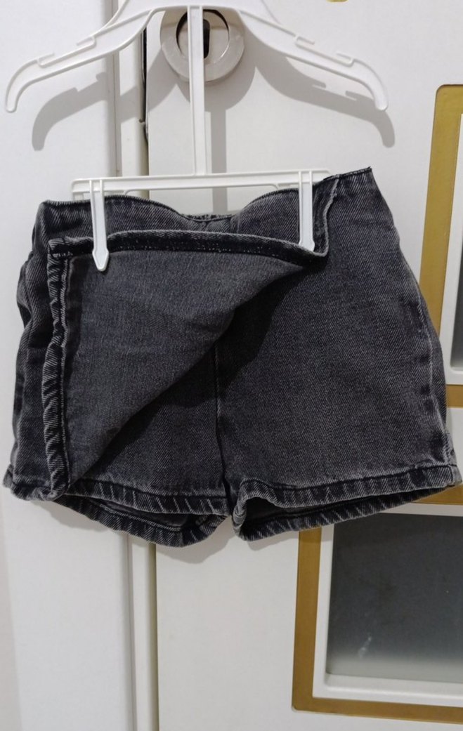 Kız Çocuk Baskılı Gri Kot Etek - Görsel 2