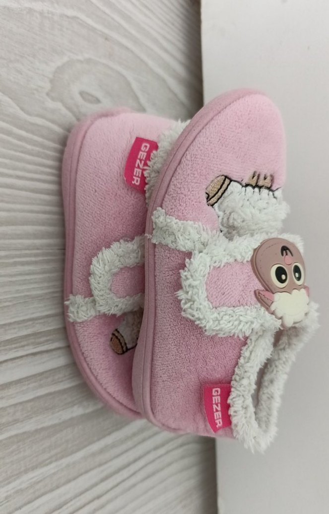 Kız Çocuk Pembe Nakışlı Sıcak Terlik - Görsel 2