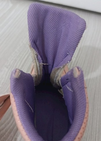 Kız Çocuk Pembe Yılan Desenli Cırt Cırtlı bot Spor Ayakkabı - Görsel 5