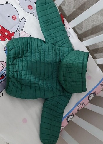 Kapüşonlu Yeşil Erkek Çocuk Mont - Görsel 3