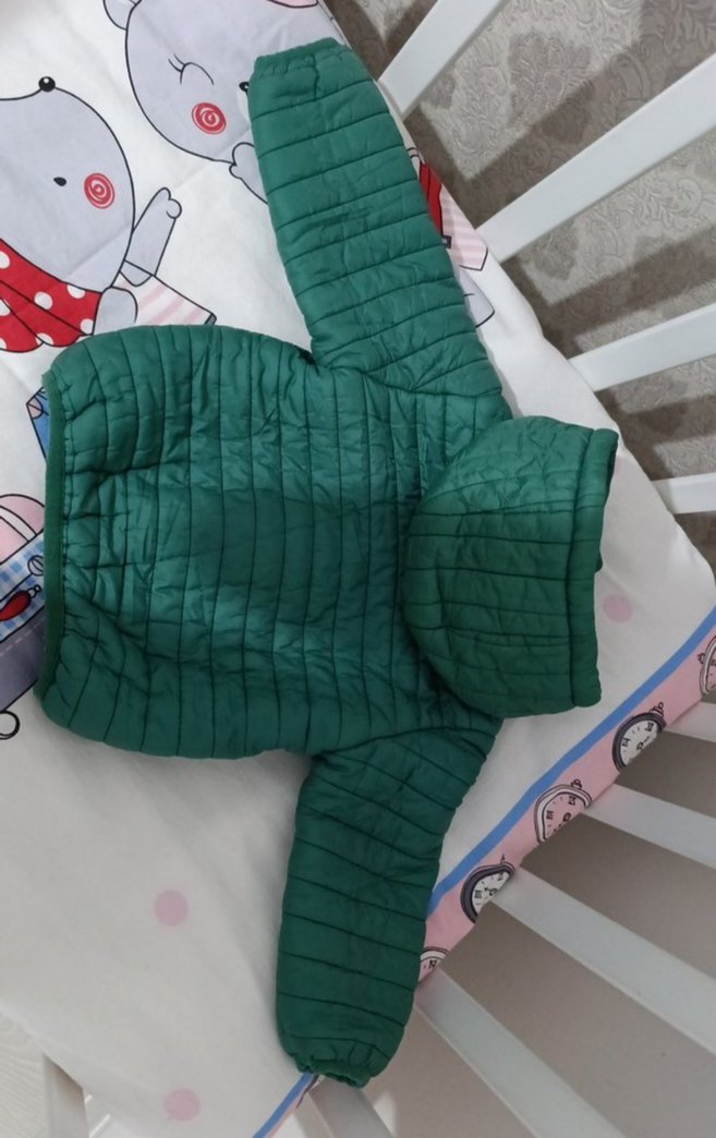 Kapüşonlu Yeşil Erkek Çocuk Mont - Görsel 3