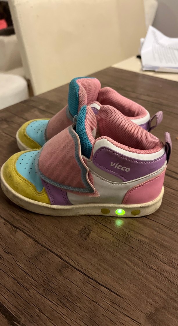 Vicco ışıklı kız çocuk  Cırt Cırtlı Spor Ayakkabı bot - Görsel 4