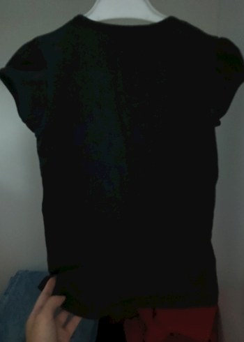 Kız Çocuk Siyah Dar Kesim Tişört - Görsel 2