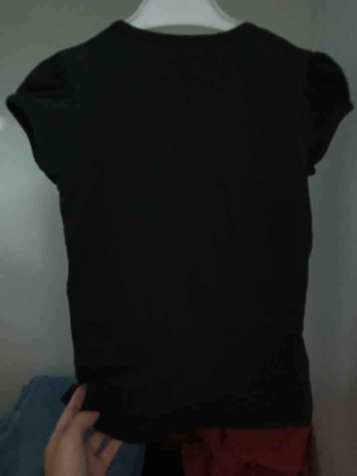 Kız Çocuk Siyah Dar Kesim Tişört - Görsel 2